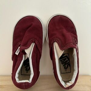 Vans todler Red Slip-On Shoes